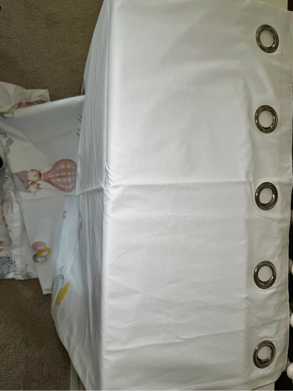 next White Baby pair of curtains Pink Hot Air Balloon & Animals blackout lined